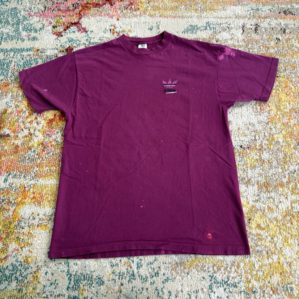 Vintage 90s Adidas Embroidered Trefoil T-Shirt Mens Large USA Made